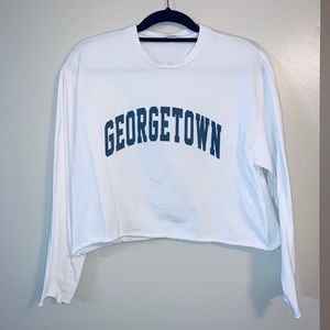John Galt Crop Long Sleeve Top